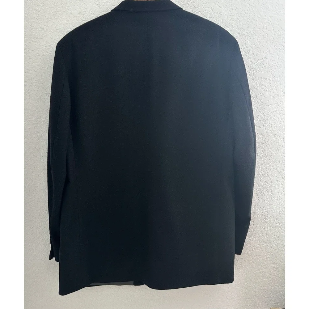 Oscar de la Renta Men's Blazer Jacket 44 R Black Wool Cashmere Nylon Old Money - Picture 5 of 10